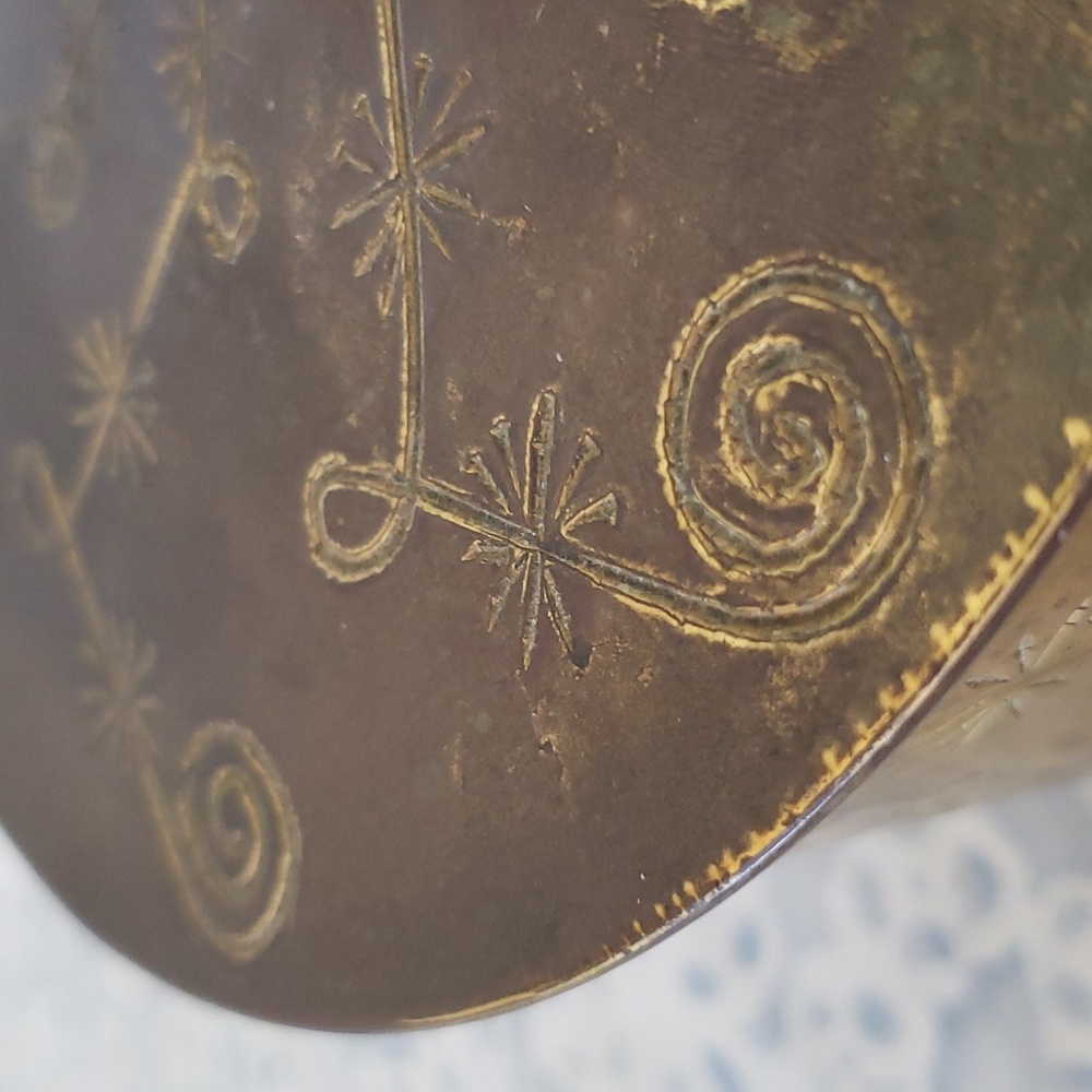 Metal Trinket Box Metal Round Box Round Metal Container with Lid Brass Trinket - Picture 6 of 16